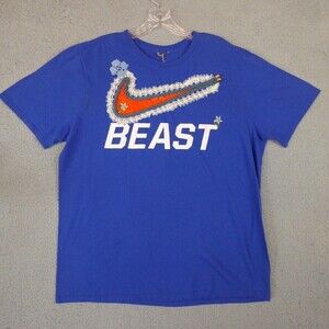 Bentgablenits X Nike Shirt Men's XL Blue Beast Custom Short Sleeve Tee